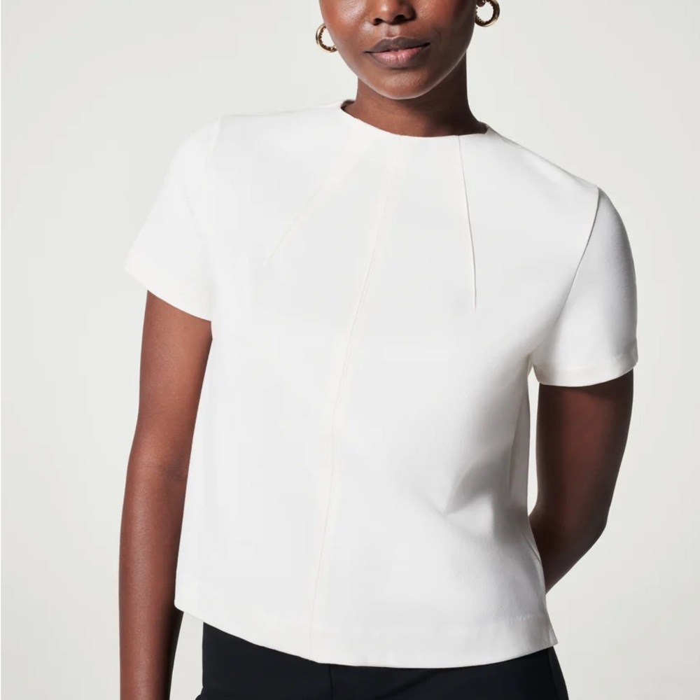 Spanx The Perfect Short Sleeve Crew Neck Top Size Small NWOT